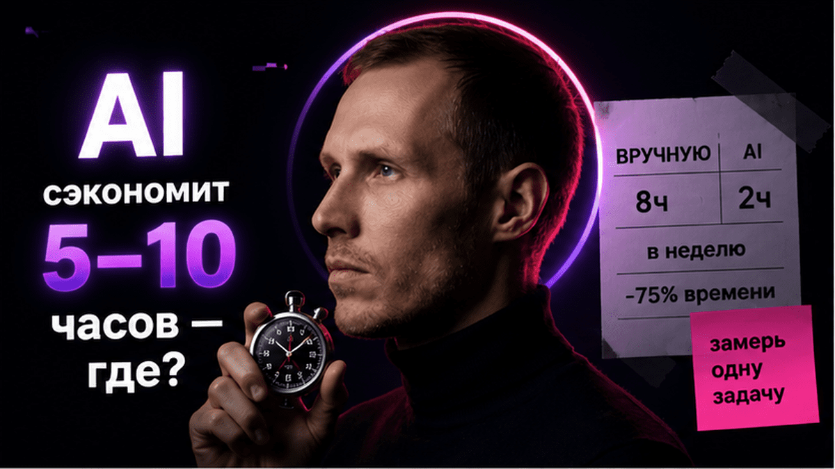 Обложка: AI сэкономит 5–10 часов — где?