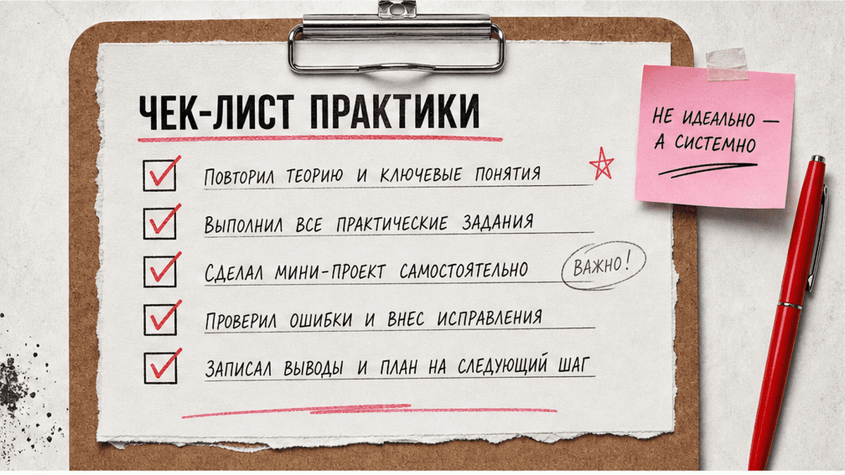 Чеклист / printable board: 3. Сделайте первый кейс: практика со 2-3 дня