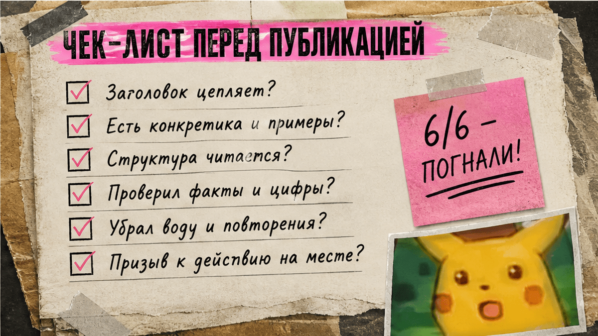 Чеклист сценария работы с ChatGPT для подготовки SMM-поста
