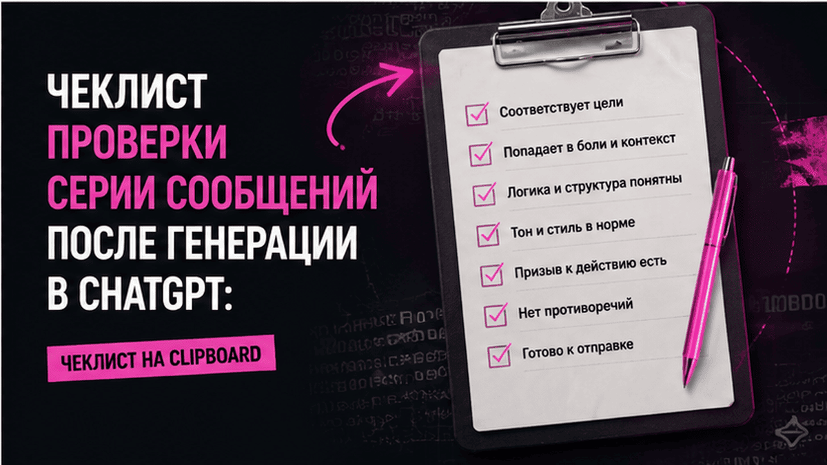 Чеклист / printable board: Чеклист проверки серии сообщений после генерации в ChatGPT