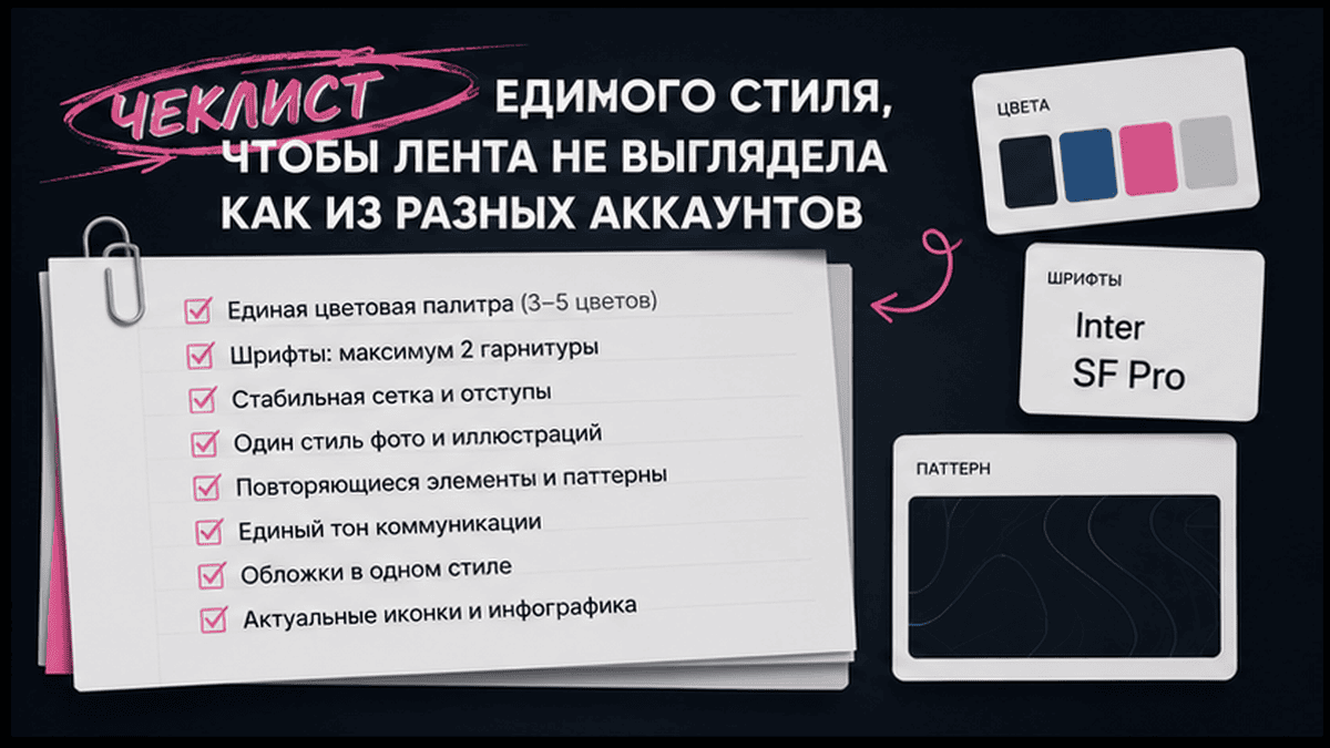 Чеклист / printable board: Чеклист единого стиля, чтобы лента не выглядела как из разных аккаунтов