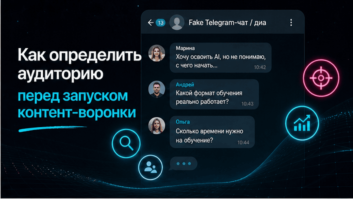 Telegram-чат / диалог: Как определить аудиторию перед запуском контент-воронки