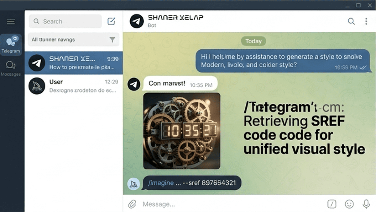 Telegram-чат / диалог: Как получить SREF-код для единого стиля через Midjourney