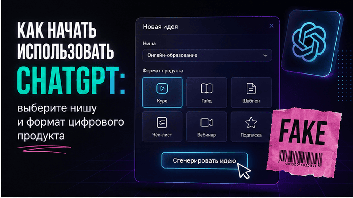 Telegram-чат / диалог: Как начать использовать ChatGPT: выберите нишу и формат цифрового продукта