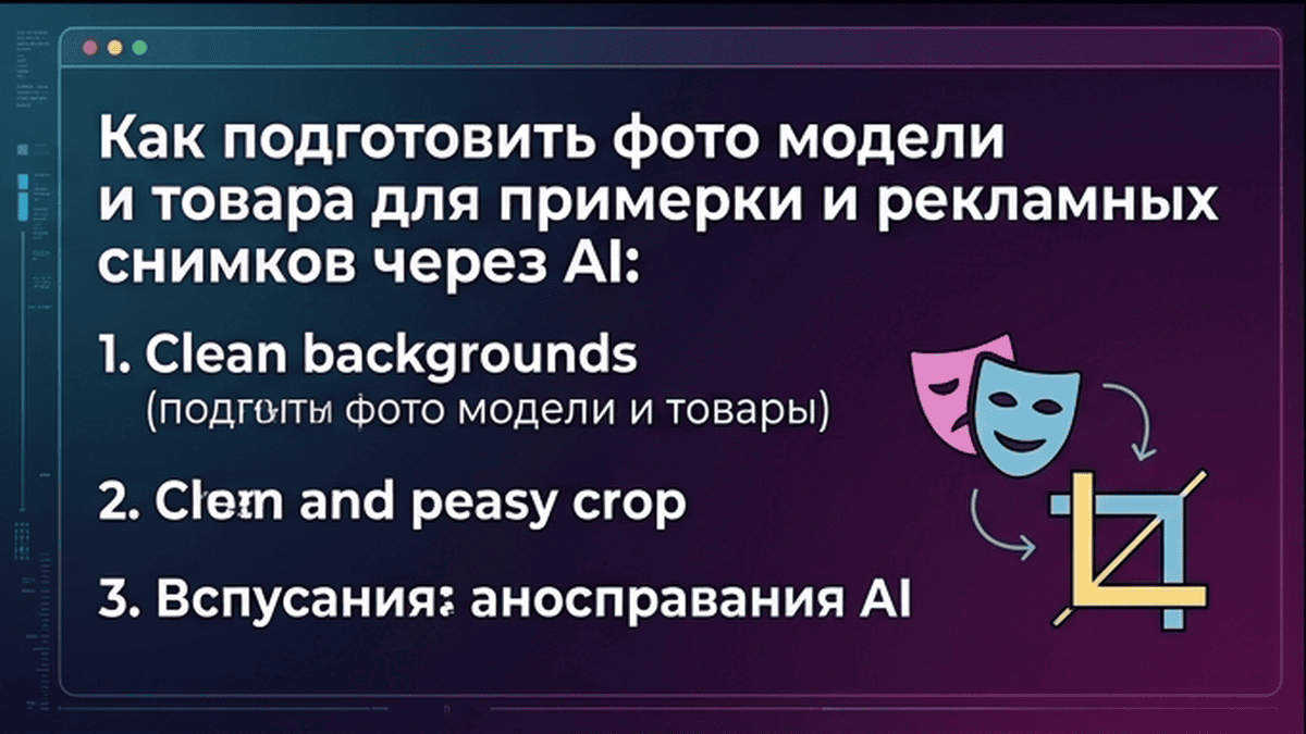 Карточка-инфографика: Как подготовить фото модели и товара для примерки и рекламных снимков через AI