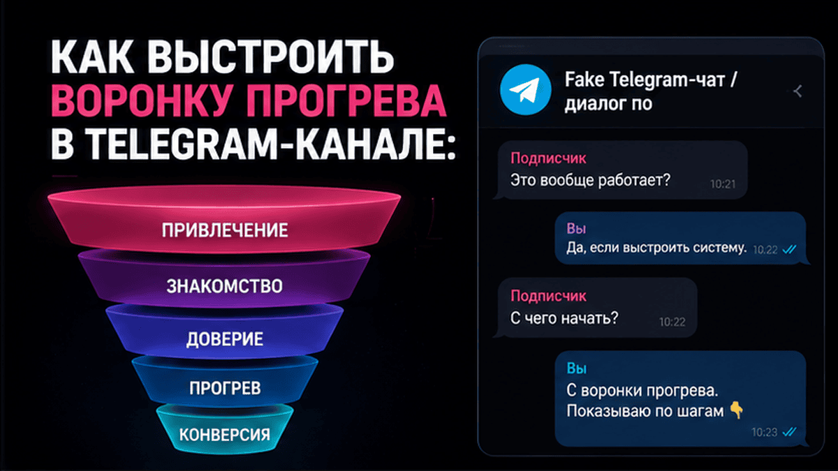Telegram-чат / диалог: Как выстроить воронку прогрева в Telegram-канале